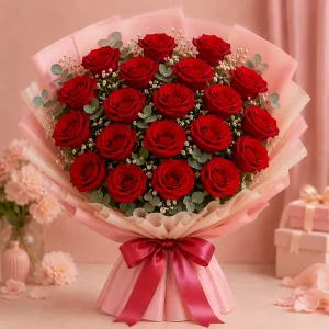 Red roses bouquet - PetalWala