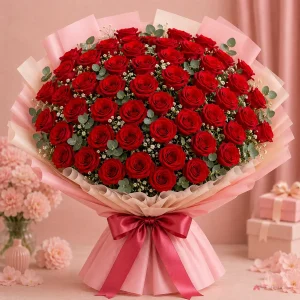 51 Red Roses Bouquet - PetalWala