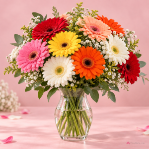 Blush Pink Gerbera Bouquet - PetalWala