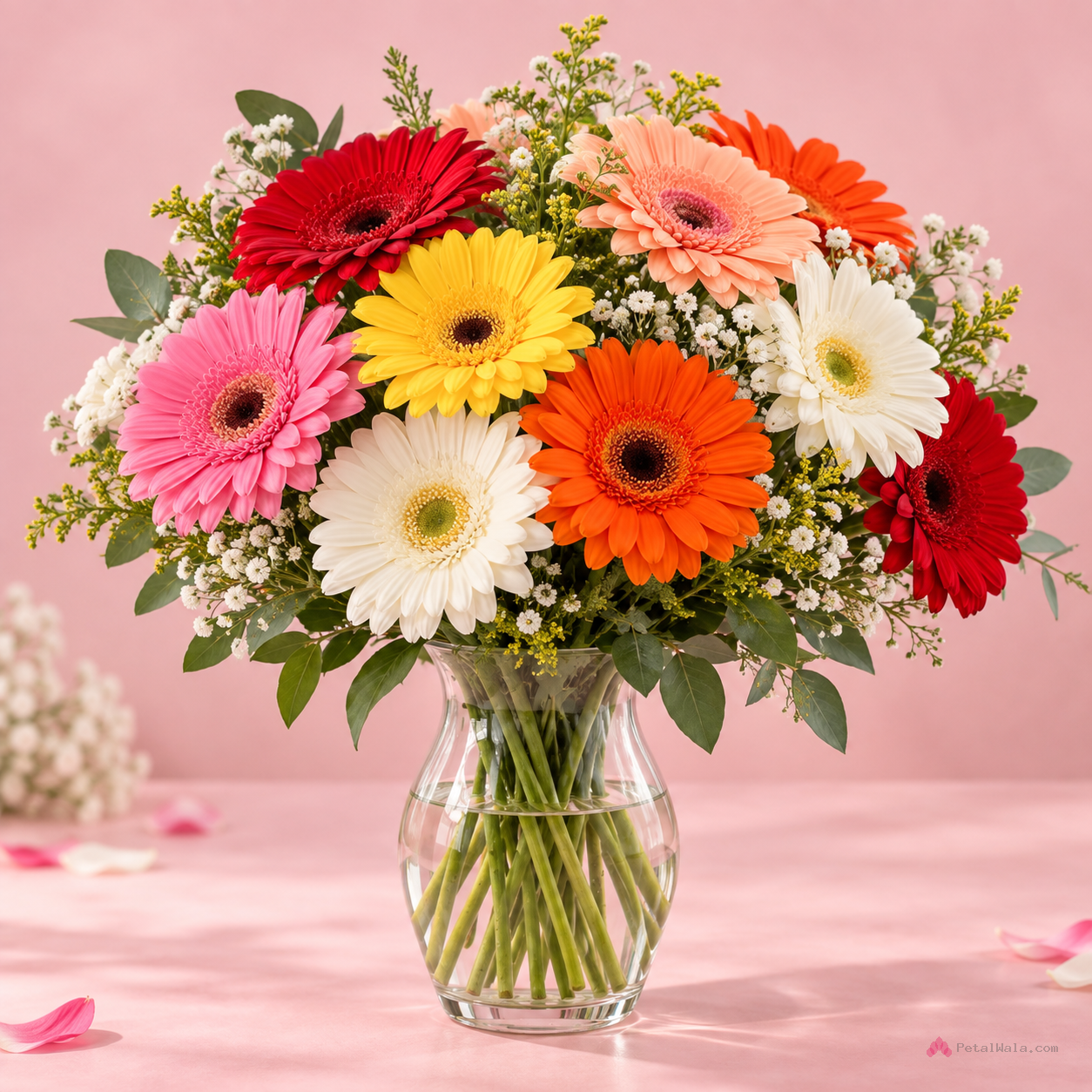 Blush Pink Gerbera Bouquet - PetalWala