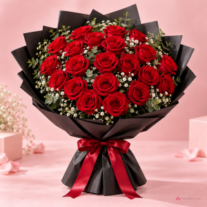 Grand White Roses Pearl Wrap Bouquet - PetalWala
