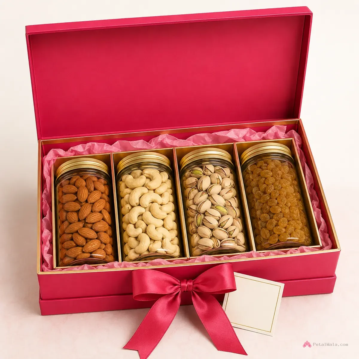 Healthy Dry Fruits Gift Hamper – 4 Jars - PetalWala