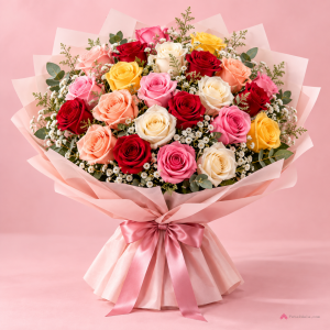 Mixed Gerbera Basket Arrangement - PetalWala