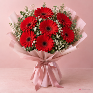 Pink Roses Glass Vase Arrangement - PetalWala