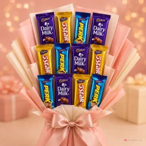 Assorted Cadbury Chocolate Bouquet – 12 Pieces - PetalWala