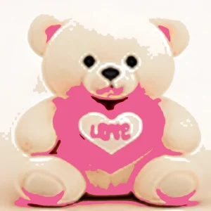 Beige Teddy Bear with Pink Heart – 18 Inch