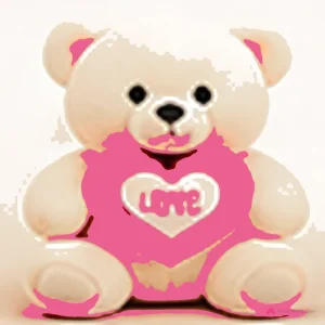 Beige Teddy Bear with Pink Heart – 18 Inch - PetalWala