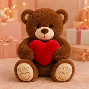 Brown Teddy Bear with Red Heart – 18 Inch