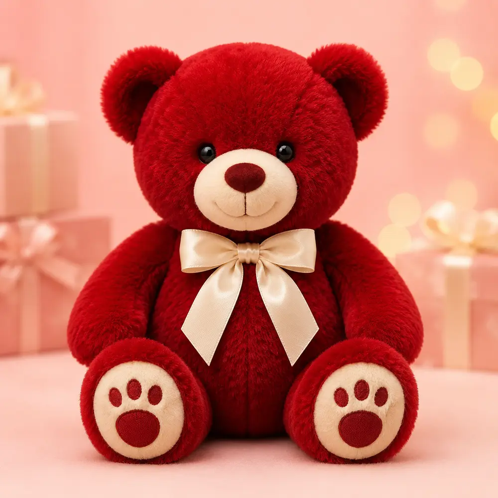 Cute Red Teddy Bear – 10 Inch Soft Plush Toy