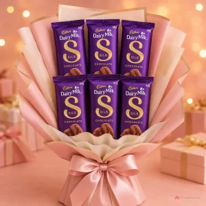 Dairy Milk Silk Chocolate Bouquet – 6 Bars - PetalWala