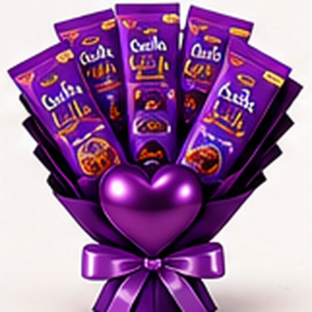 Dairy Milk Silk Heart Bouquet – 8 Bars