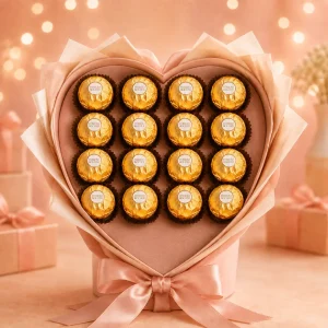 Ferrero Rocher Heart Bouquet – 16 Pieces
