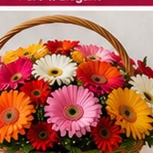 Mixed Gerbera Basket Arrangement