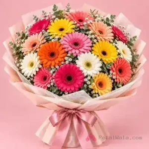 Large Mixed Gerbera Bouquet - PetalWala