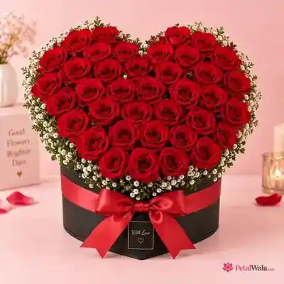 Red Roses Heart Luxury Arrangement