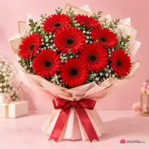 Scarlet Red Gerbera Bouquet