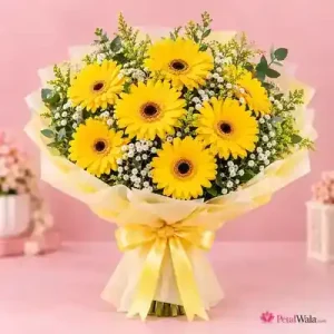 Sunshine Yellow Gerbera Bouquet